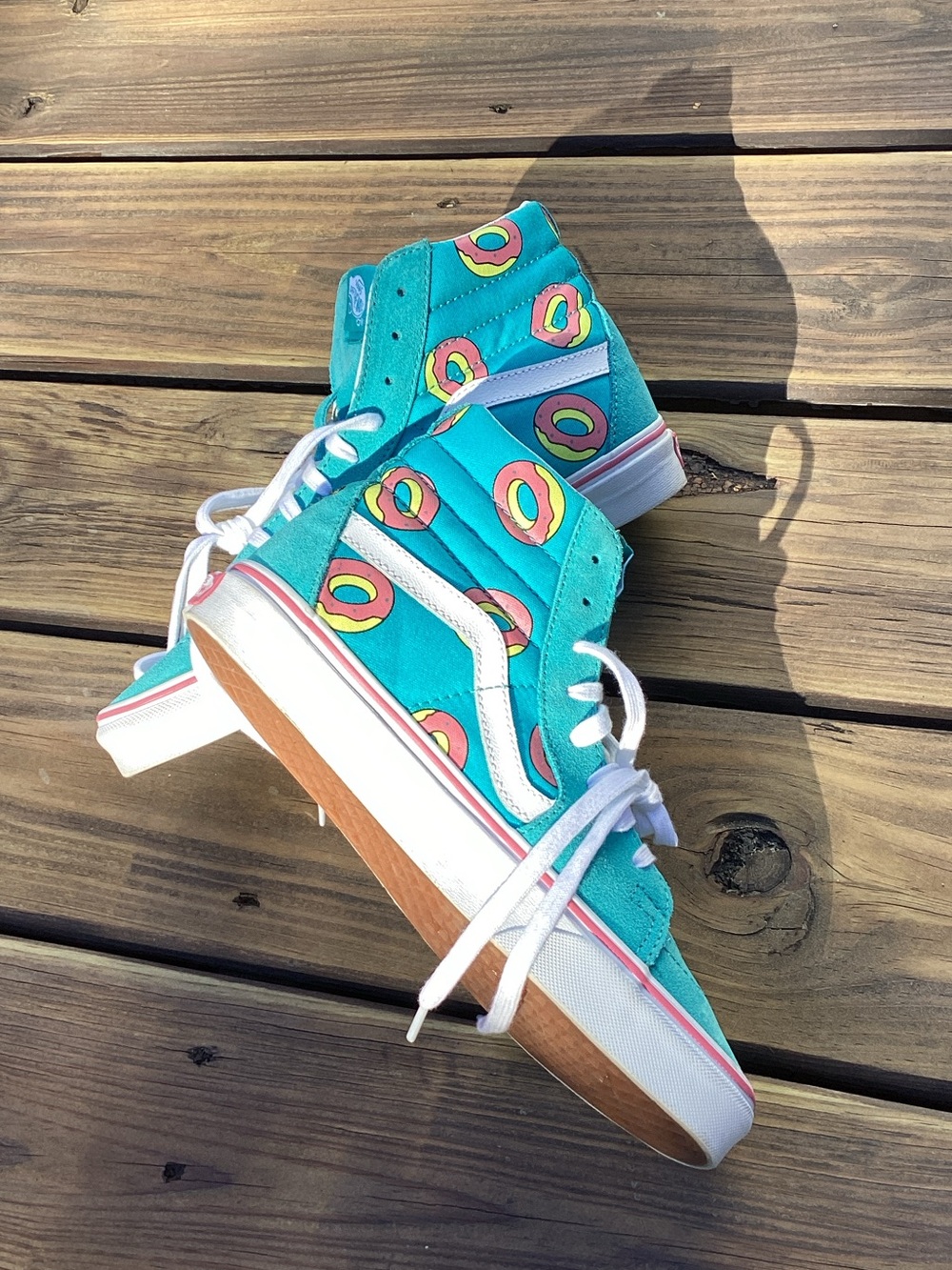 Vans Turquoise High-Top Kids' Sneakers with Colorful Ring Details